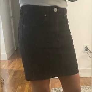 Zara black denim skirt